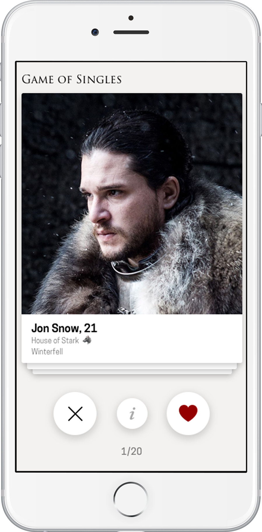GoT character swipe concept