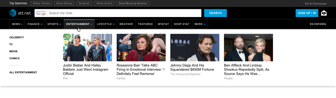 A/B test, uppercase with arrows
