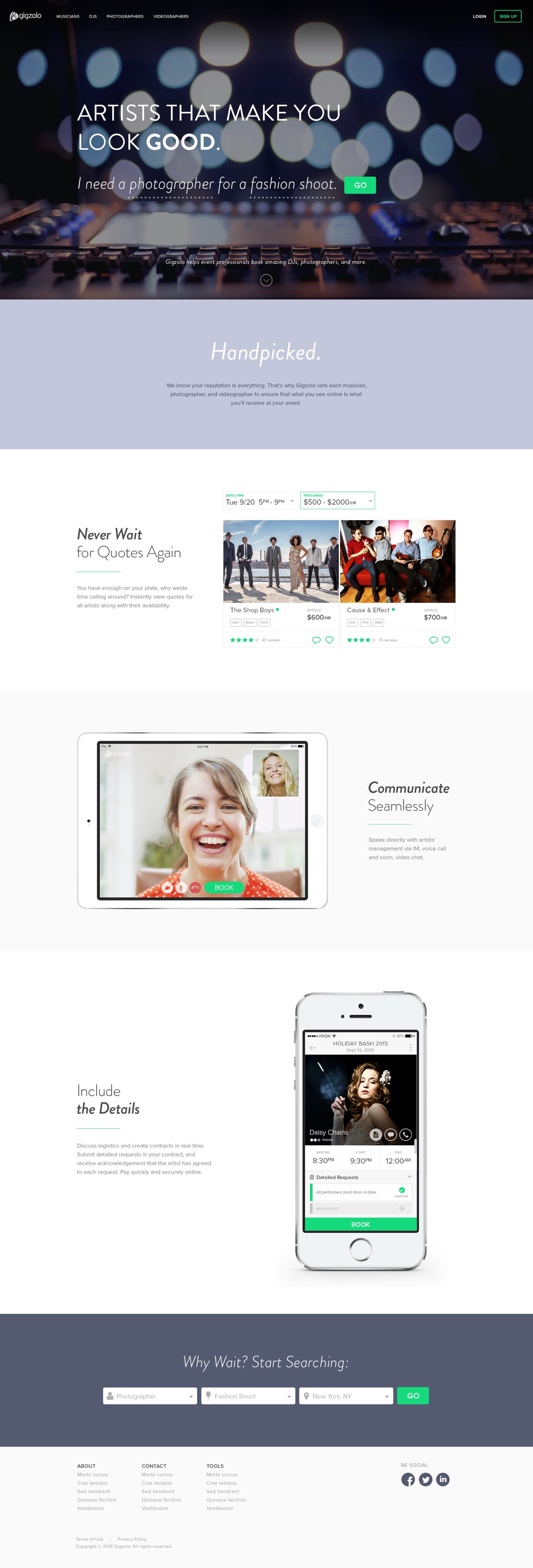 Gigzolo homepage