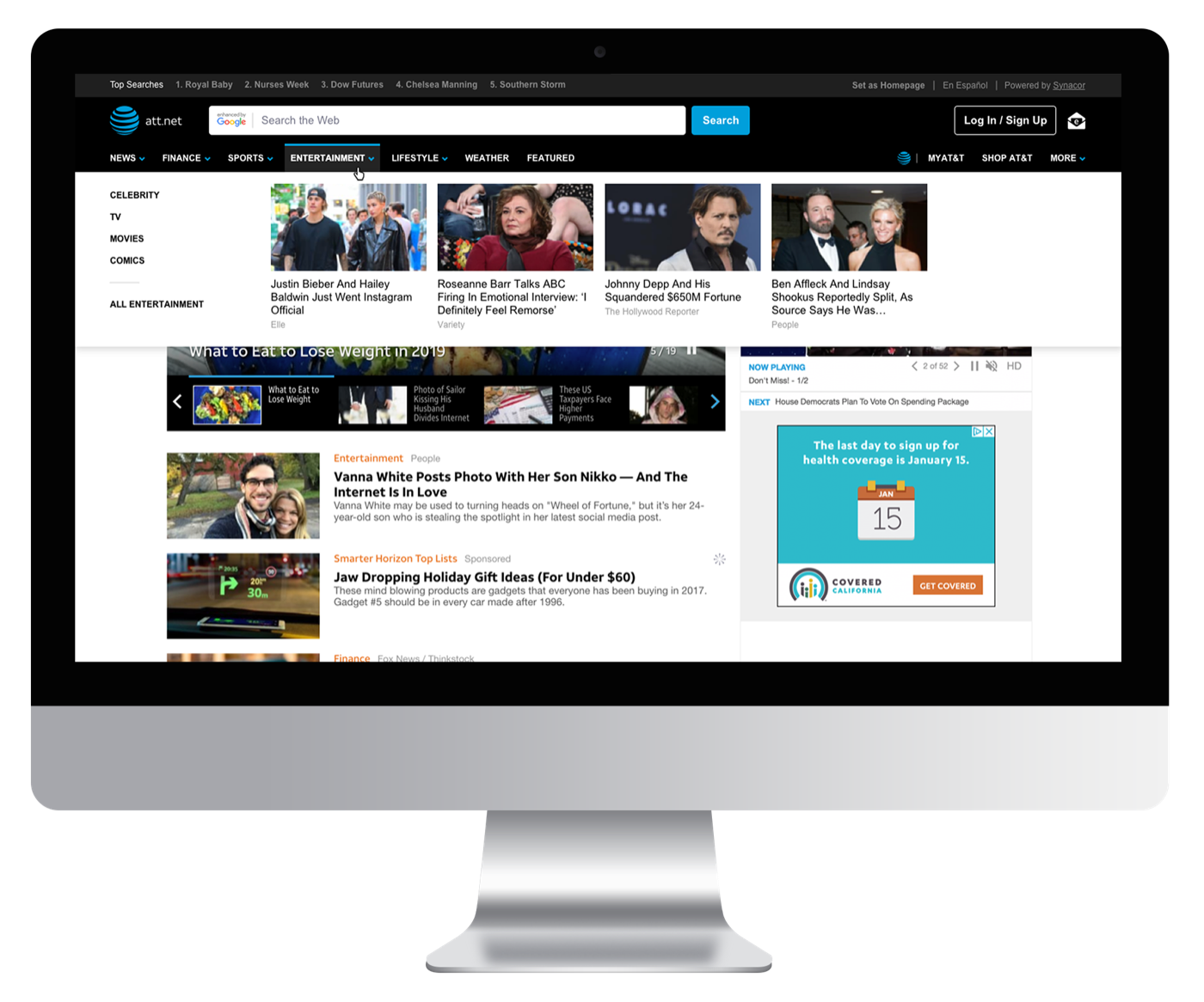 AT&T portal on desktop