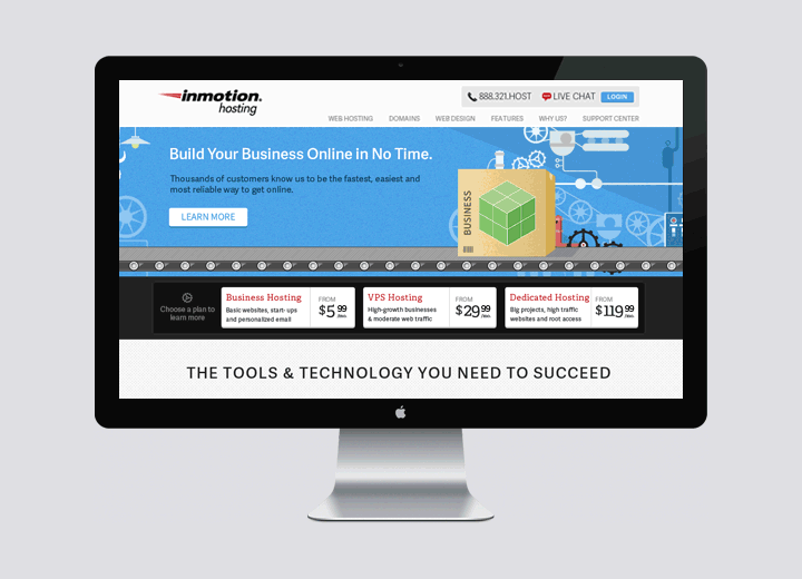 InMotion Hosting site animation