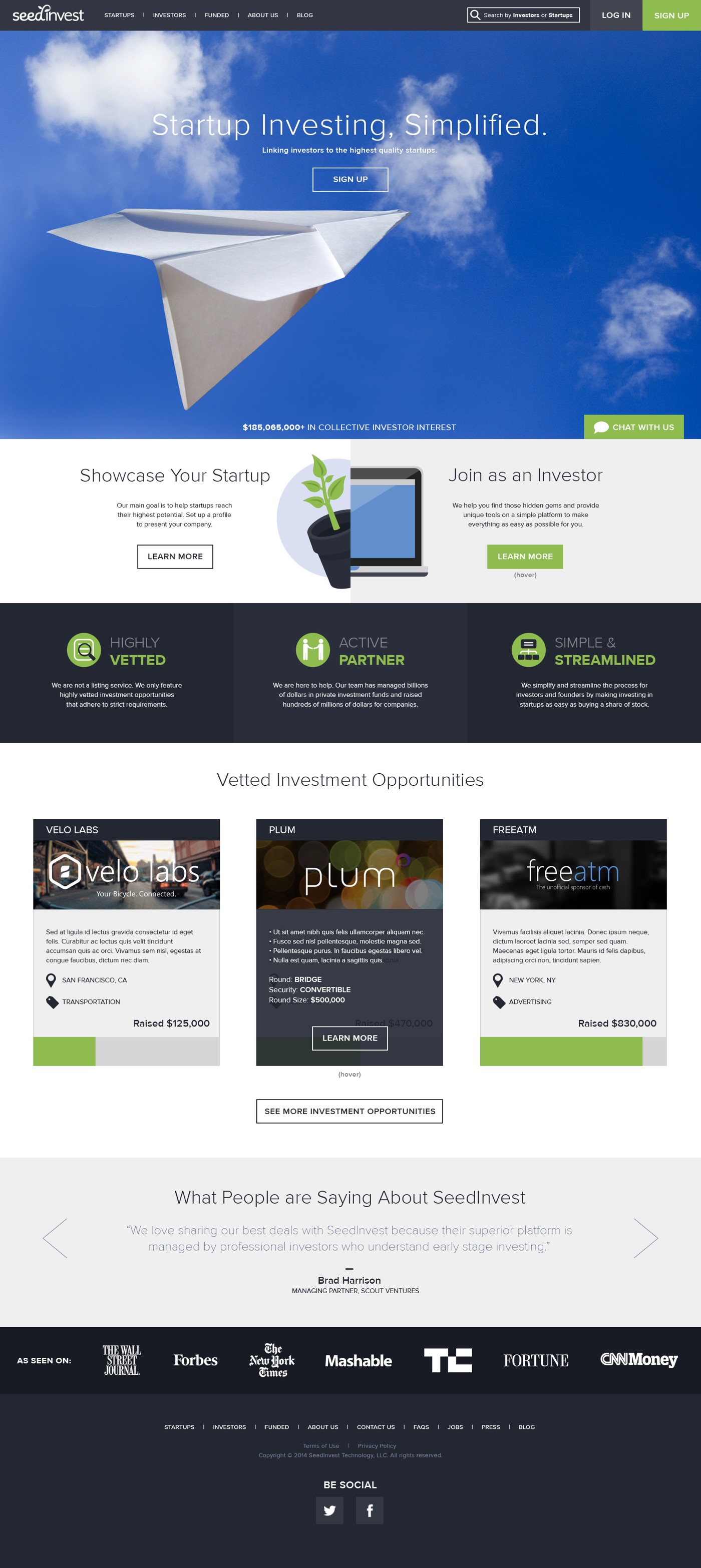 SeedInvest redesign